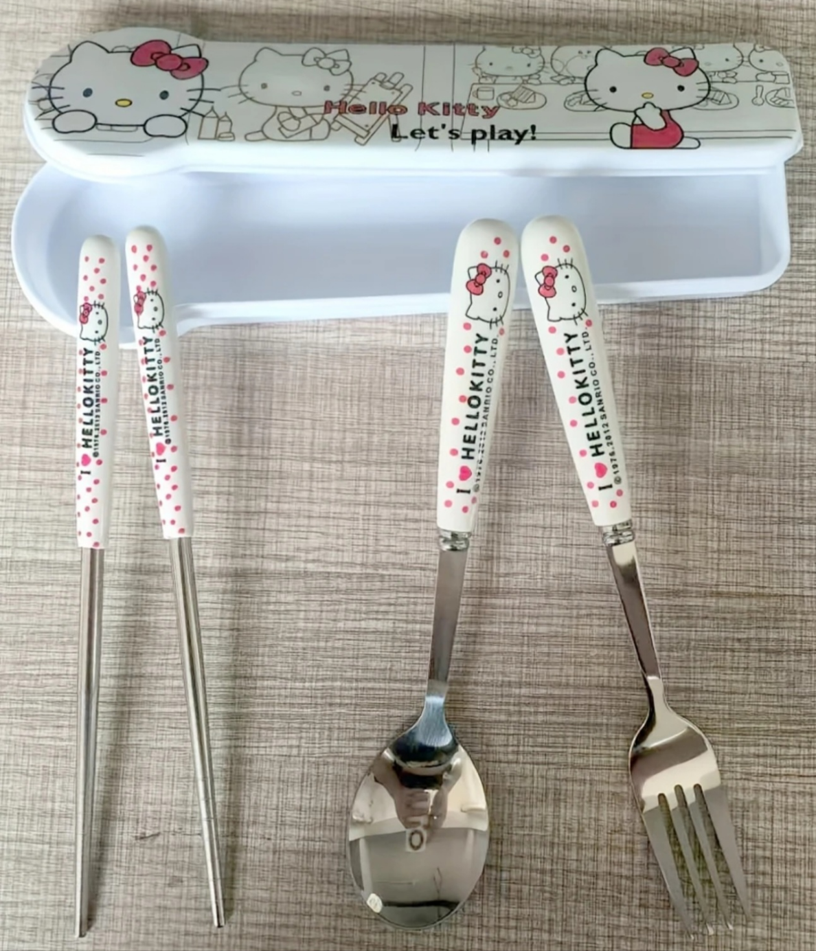 Hello kitty chop stick & spoon set