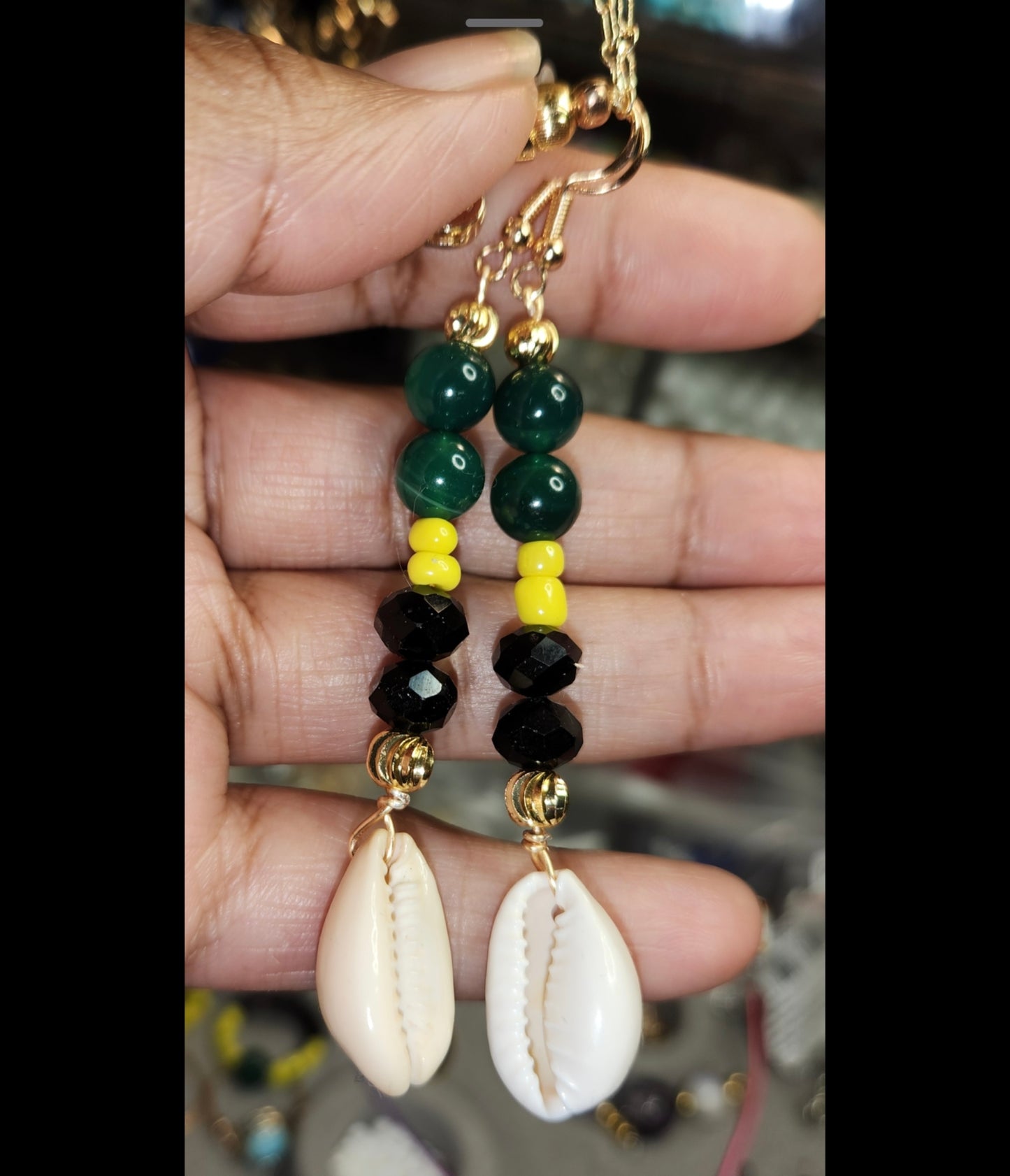 Natural shells earrings set 7.50 each or 12.00 for both